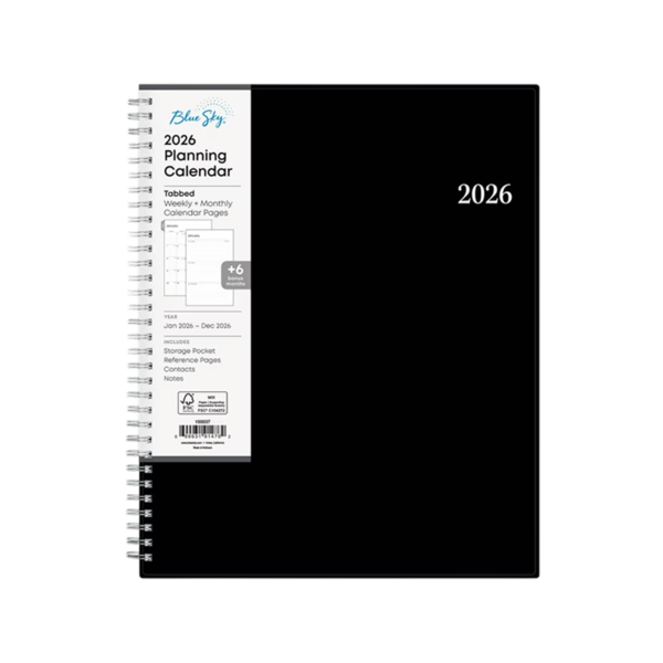 2026 Blue Sky Enterprise 8.5 x 11 Weekly & Monthly Appointment Book, Plastic Cover, Black