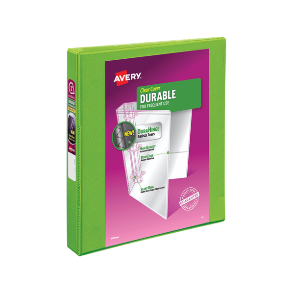 Staples 1 3-Ring View Binders, D-Ring, Green