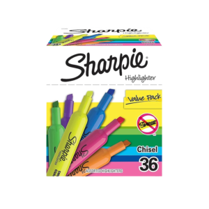Sharpie Tank Highlighter, Chisel Tip, Assorted, 36/Pack