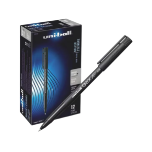uni-ball Onyx Rollerball Pens, Micro Point, 0.5mm, Black Ink, Dozen