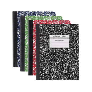 Staples Composition Notebook, 9.75 x 7.5, Wide Ruled, 80 Sheets, Assorted Colors, 48/Carton