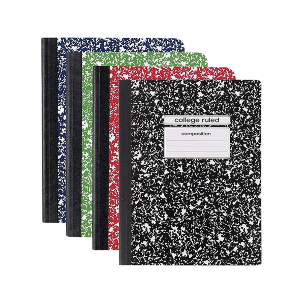 Staples Composition Notebook, 9.75 x 7.5, Wide Ruled, 80 Sheets, Assorted Colors, 48/Carton