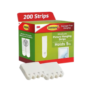 Command Medium Hanging Strip, White, 200 Command Strips/Pack
