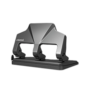 AbilityOne SKILCRAFT Chip Tray Light-duty Metal 3-Hole Punch, 3 Punch Head, 15 Sheet Capacity, 9/32, Metallic, Black