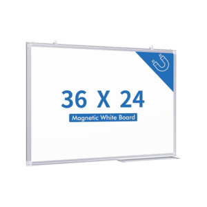 AbilityOne SKILCRAFT Aluminum Frame Total Erase White Board, 36 Width x 24 Height, White, Titanium Aluminum Frame, Film