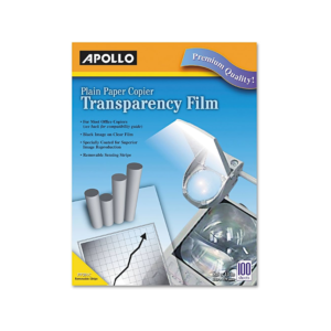 Apollo Transparency Film with Removable Sensing Stripe, 8.5 x 11, 100/Box