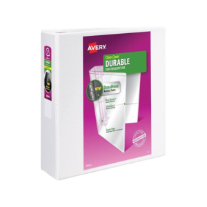 Avery Durable 3 3-Ring View Binders, Slant Ring, White