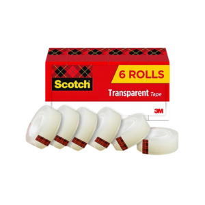 Scotch Transparent Clear Tape Refill, 0.75 x 36 yds., 1 Core, Clear, 6 Rolls/Pack