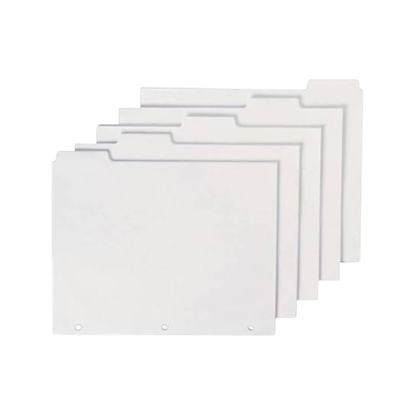 AbilityOne Skilcraft Blank Index Dividers, White, 100/Set