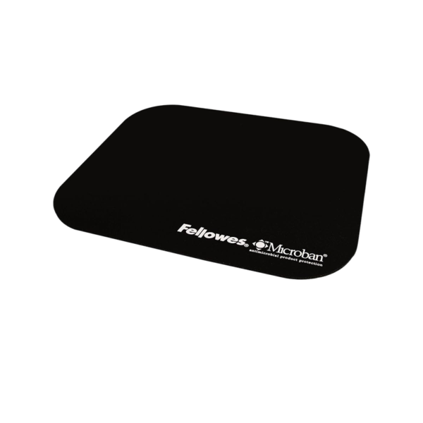 Fellowes Microban Non-Skid Mouse Pad, Black