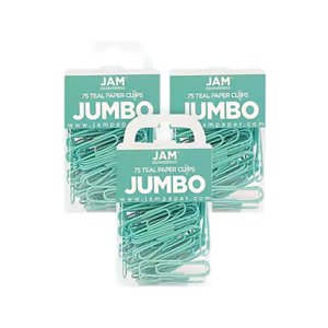 Staples Smooth Jumbo Paper Clips, Silver, 100 Clips/Pack