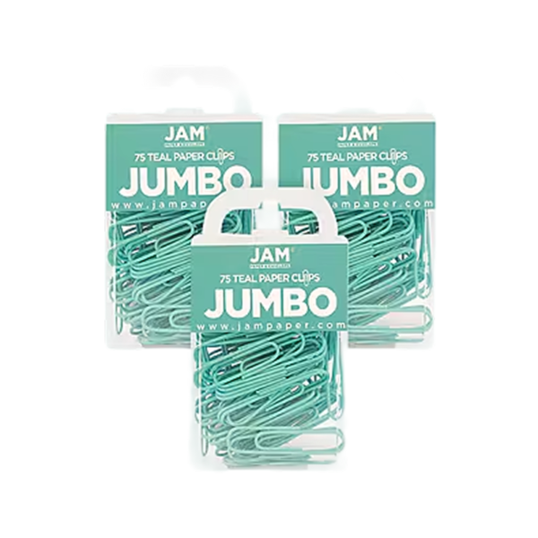 Staples Smooth Jumbo Paper Clips, Silver, 100 Clips/Pack