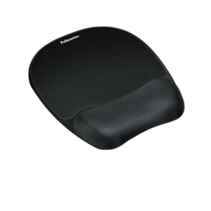 Fellowes Memory Foam Mouse Pad/Wrist Rest Combo, Black/Silver Streak