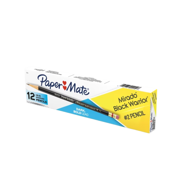 Paper Mate Mirado Black Warrior Wooden Pencil, 2.2mm, #2 Soft Lead, Dozen