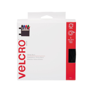 Velcro Brand 3/4 x 15′ Sticky Back Hook & Loop Fastener Roll, Black