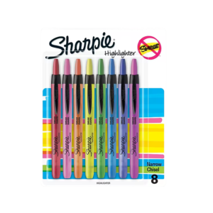 Sharpie Retractable Highlighter, Chisel Tip, Assorted, 8/Pack