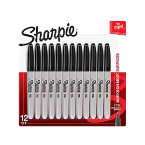 Sharpie Tank Permanent Marker, Chisel Tip, Black, 4/Pack