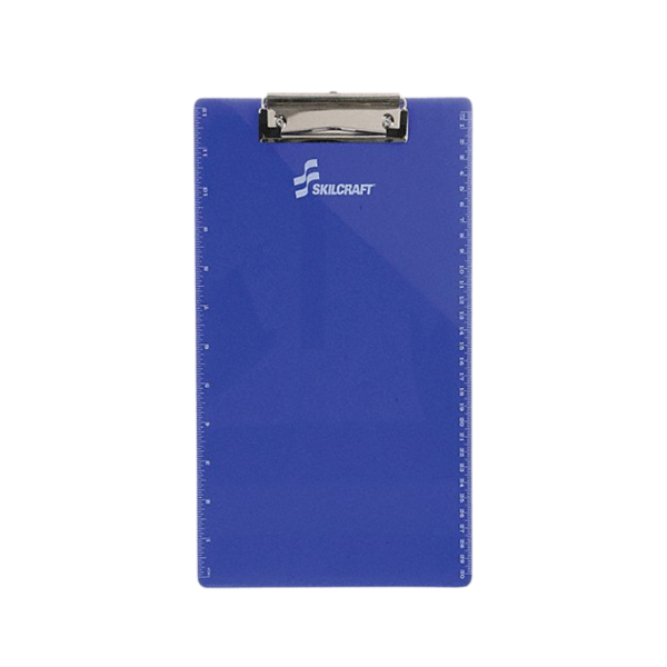 AbilityOne Skilcraft Plastic Clipboards, Letter Size, Blue