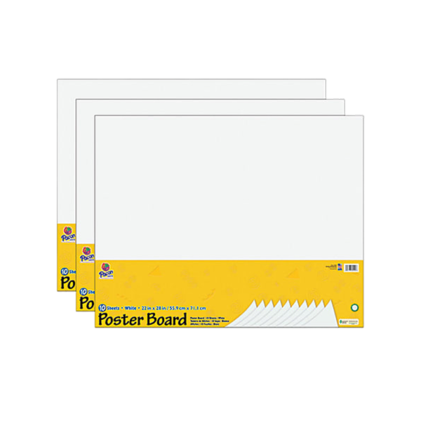 Staples Poster Board, 22 x 28 White, 10/Pack