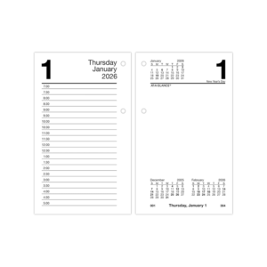 2026 AT-A-GLANCE 6 x 3.5 Daily Calendar Refill Pages, White