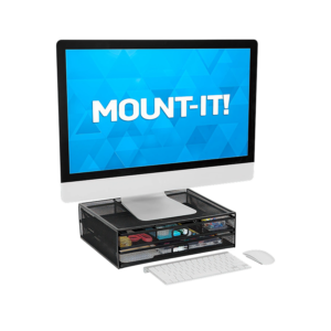 Mount-It Ventilated Monitor Stand, Up to 32 Monitor, Black