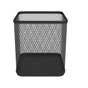 TRU RED Stackable Wire Mesh Pen Holder, Matte Black