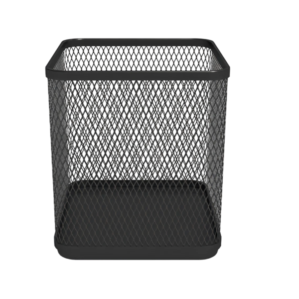 TRU RED Stackable Wire Mesh Pen Holder, Matte Black