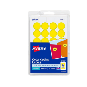 Avery Laser/Inkjet Color-Coding Labels, 3/4 Dia, Yellow, 1,008 Labels/Pack