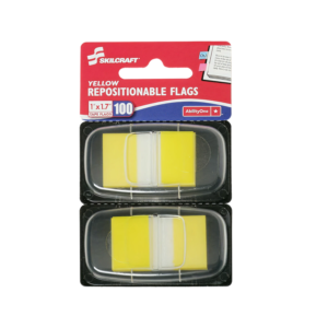 AbilityOne SKILCRAFT Colorful Self-stick Flag, Yellow, 50/Pack