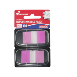AbilityOne SKILCRAFT Self-stick Marker Flag, Bright Pink, 50/Pack