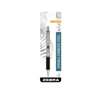 AbilityOne SKILCRAFT Fine Point Retractable Gel Pen, Black Ink, Clear Barrel, 12/Dozen