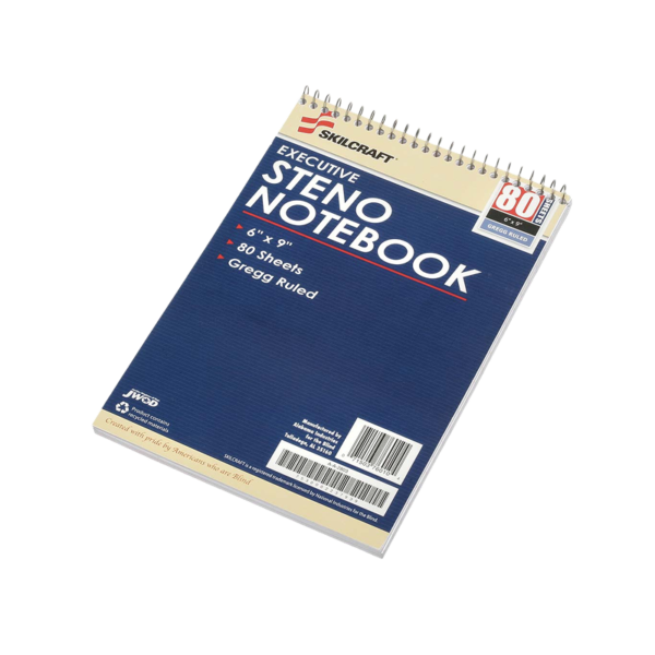AbilityOne 1-Subject Notebook, College Ruled, 9.5 x 6, White, 80 Sheets, 3/Pack