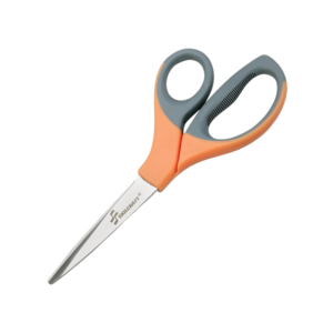AbilityOne SKILCRAFT Bent Scissors/Trimmers, Stainless Steel, Orange/Black