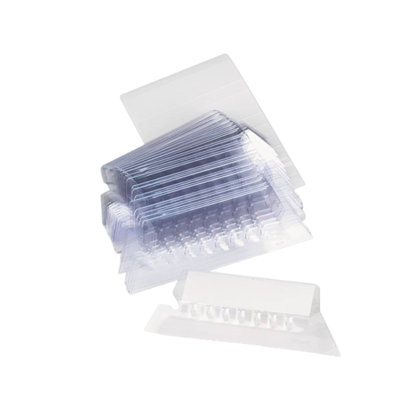 AbilityOne Hanging File Folder Tabs, Plastic, Clear With White Inserts, 25/Pack