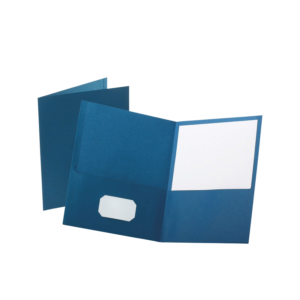 Staples Glossy 2-Pocket Paper Folder, Light Blue, 10/Pack