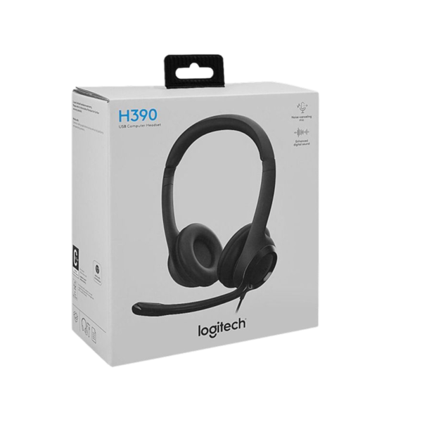 Logitech H390 On-Ear Stereo Computer Headset, USB-A, Black