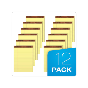 TOPS Legal Notepad, 8.5 x 11.75, Wide Ruled, Canary Yellow, 50 Sheets/Pad, 12 Pads/Pack
