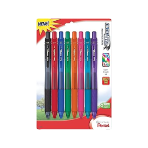 Pentel EnerGel-X RollerGel Retractable Gel Pens, Medium Point, Assorted Ink, 8/Pack