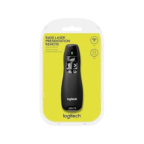Logitech R400 Wireless Presenter with Laser Pointer, Black