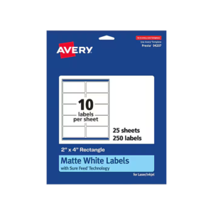 Avery Repositionable Inkjet Shipping Labels, 2 x 4, White, 250 Labels/Pack