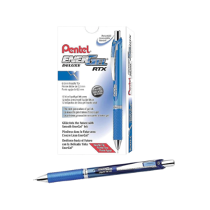 Pentel EnerGel RTX Retractable Gel Pens, Fine Point, 0.5mm, Blue Ink, Dozen