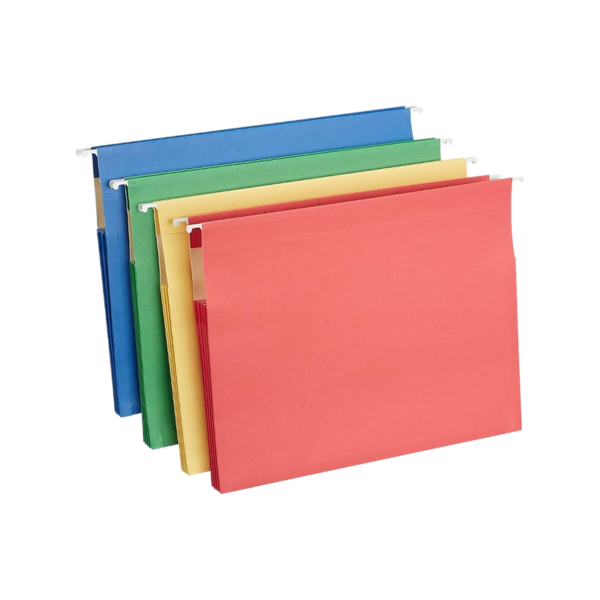 Staples Hanging File Folder, 3.5 Expansion, Letter Size, Assorted, 5/Pack