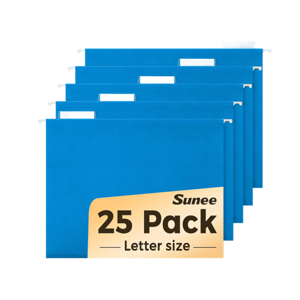 National Industries Hanging File Folders, Blue, Letter, 25/Box