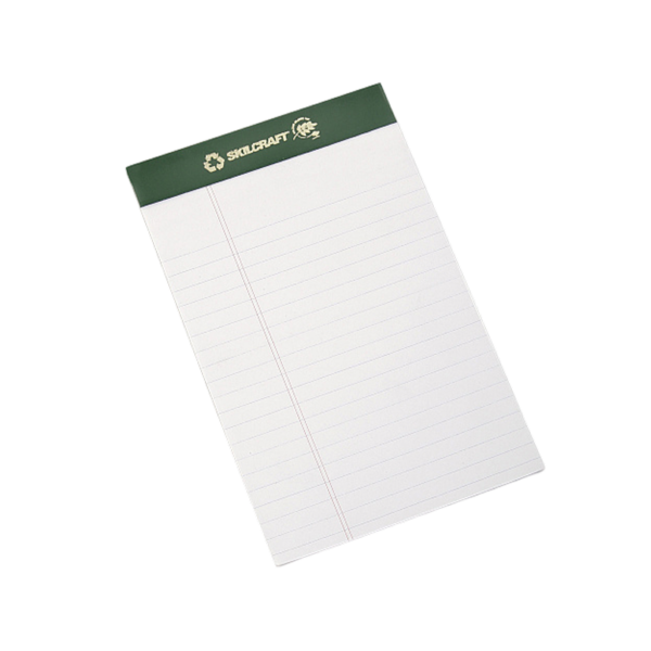 AbilityOne Leatherette Top Ruled Pads, 5 x 8, 50 Sheets