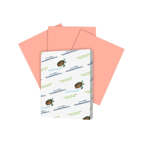 Staples Pastel 30% Recycled Color Copy Paper, 20 lbs., 8.5 x 11, Salmon, 500/Ream