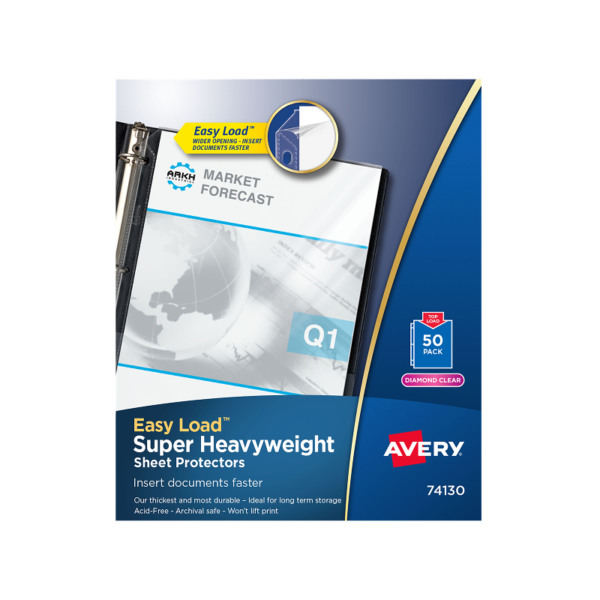 Avery Easy Load Super Heavyweight Sheet Protectors, 8.5 x 11, Diamond Clear, 50/Box