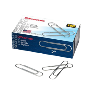 Officemate Jumbo Paper Clips, Silver, 100 Clips/Pack