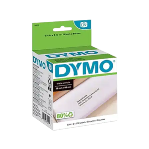 DYMO LabelWriter Mailing Address Labels, 3.5 x 1.125, Black on White, 350 Labels/Roll, 2 Rolls/Box