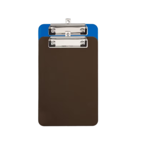 Staples Plastic Clipboard, Memo Size, Translucent Blue/Black, 2/Pack
