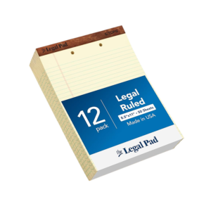 TOPS The Legal Pad Notepad, 8.5 x 11.75, Wide Ruled, Canary, 50 Sheets/Pad, 3 Pads/Pack